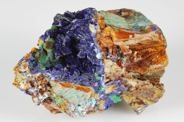 Azurite Crystals with Malachite & Chrysocolla - Laos #178153